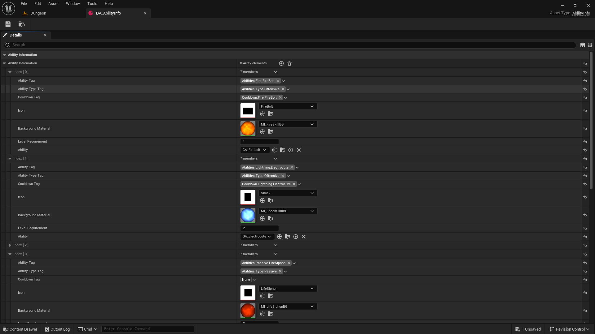 This data asset holds the critical data related to all abilities.
